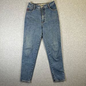 Bongo Women’s Size 7 Mom Jeans Blue Dark Wash Denim High Waist 90s Style Stretch